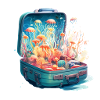 en koffert full av maneter - Jelly Adventure