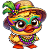 Mardi Gras Cartoon Duck