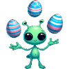 Ostern mit Alien: Eier-Jonglage