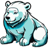 Kleiner süßer Eisbär im Winter