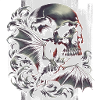 Crâne et chauve-souris