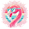 Flamingomode mit Brille
