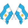 Zwei gekreuzte Flaggen Argentiniens