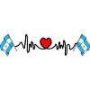 Cardio heart with flag Argentina
