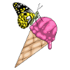 Crème glacée gaufrée papillon
