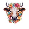 Vache avec des fleurs
