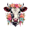 Cow with flowers