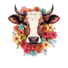 Vache avec des fleurs