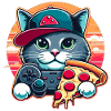 Cat Gamer Loves Pizza,Gaming Gift