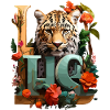 Tigre et fleurs amour