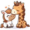 Cheval Câlin Et Girafe Amoureuse