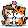 Câlin Cheval Et Tigre Amoureux