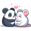 Câlin Panda Et Souris Amoureux