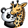 Panda Câlin Et Girafe Amoureuse