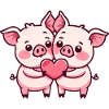 Pig Comic Couple Love