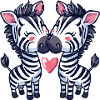 Zebra Comic Couple Love