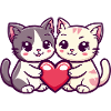 Cat Comic Couple Love