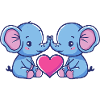 Elephant Comic Couple Love