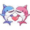 Requin Bande Dessinée Couple Amour