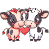 Cow Comic Couple Love