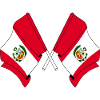 Two flags crossed of Peru