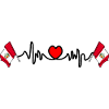 Cardio heart with flag Peru