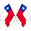 Two flags crossed of Chile
