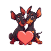 Doberman, Dog, Couple, Lovers, Animal
