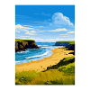 Porthcothan Cornwall Vintage Travel Poster WPA Art