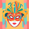 Bunte Karneval Maske