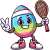 Uovo di Pasqua Uovo di Pasqua Tennista Giocatore di Tennis