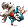 Pâques Pâques Lapin Danse Breakdance