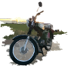 Moped im Sonnenuntergang