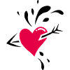 Coeur traversé d’une flèche