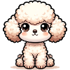 Digital illustration of cute Poodle