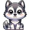 Digital illustration of cute Husky