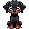 Illustration numérique de doberman mignon
