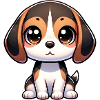 Digital illustration of cute Beagle