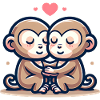 Deux singes amoureux