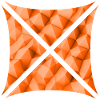 Abstraktes Polygon Design orange