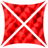 Conception de polygone abstrait rouge