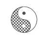 Chessboard Yin and Yang Symbol