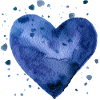 Coeur aquarelle (bleu)