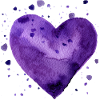 Aquarelle Coeur (Violet)