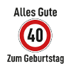Happy Birthday Street Sign "40"