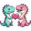Dinosaur T-Rex Couple Love