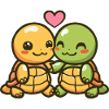 Turtle Comic Couple Love