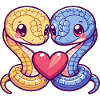Snake Cobra Comic Couple Love