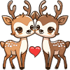Deer Comic Couple Love