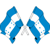Two flags crossed of Honduras